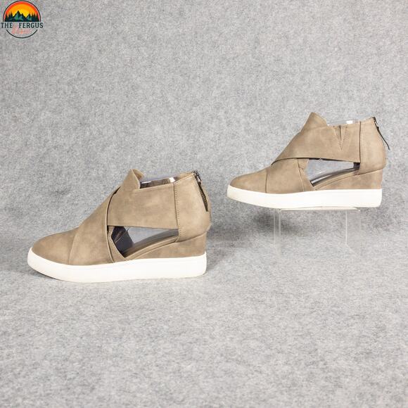 Journee Collection Seena Ankle Booties Tan Wedge Heels Back Zip Women's Size 8.5 - Picture 4 of 11